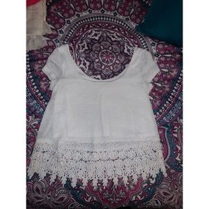 Shirt sleeve laced bottom shirt